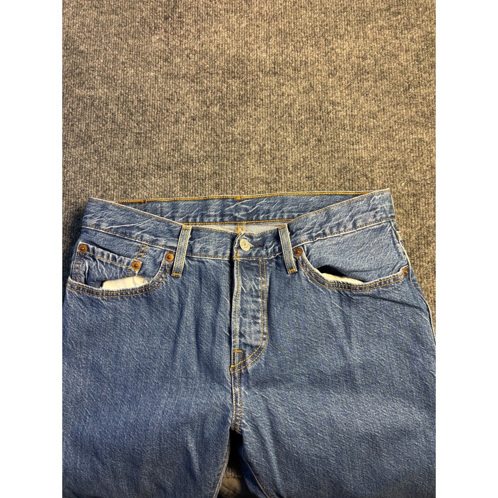 Levis‎ Jeans Womens 27x32 Blue Denim Red Tab Straight Leg Low Waist Button Fly - Picture 4 of 11